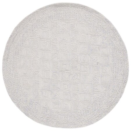 Safavieh 6 x 6 ft. Textual Hand Tufted Round Area Rug; Grey & Ivory TXT201F-6R